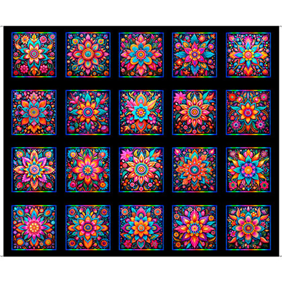 JUBILEE FLORAL GEO BLOCK PATCH IN BLACK