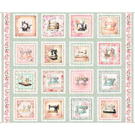 SEW SHABBY CHIC SEWING MACHINE PICTURE PATCHES