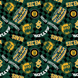NCAA BAYLOR - GREEN CANVAS DUCK CLOTH