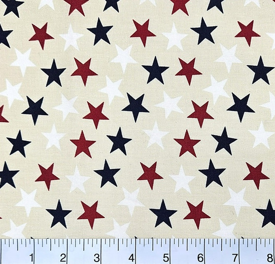 PATRIOTIC STARS - CREAM/MULTI LARGE STARS