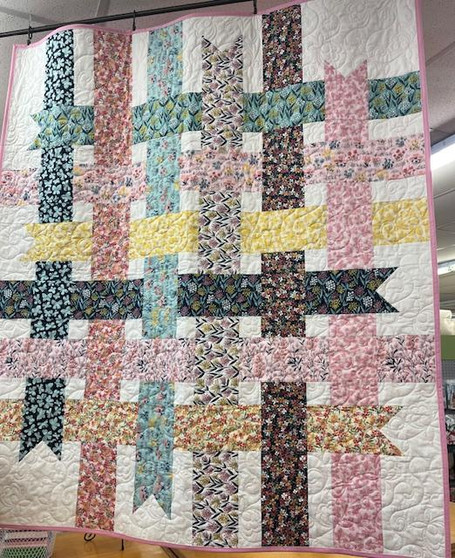 PAINTED BLOSSOMS RIBBON QUILT KIT