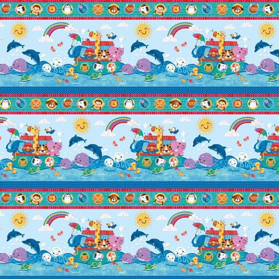 NOAH & FRIENDS LIGHT BLUE BORDER STRIPE