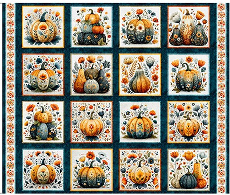 HARVEST HOLLOW DECORATIVE PUMPKIN PICTURE - DK TEAL