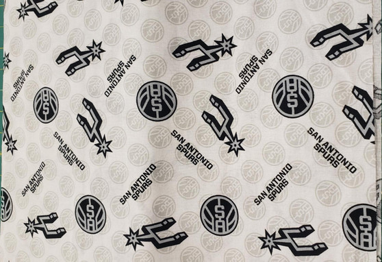 SPURS NBA FABRIC ON WHITE
