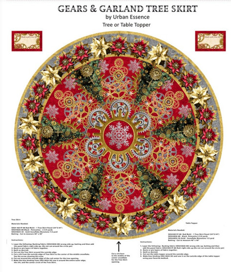 GEARS N GARLAND  STEAMPUNK TREE SKIRT/TABLE TOPPER