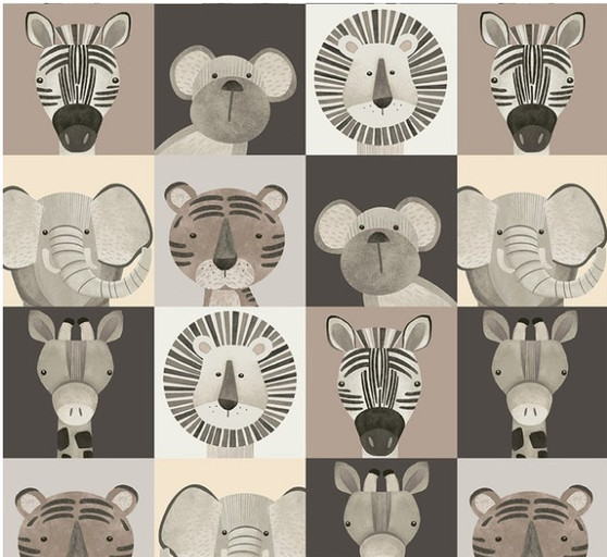 JUNGLE ROMP SMALL BLOCK ANIMAL FACES