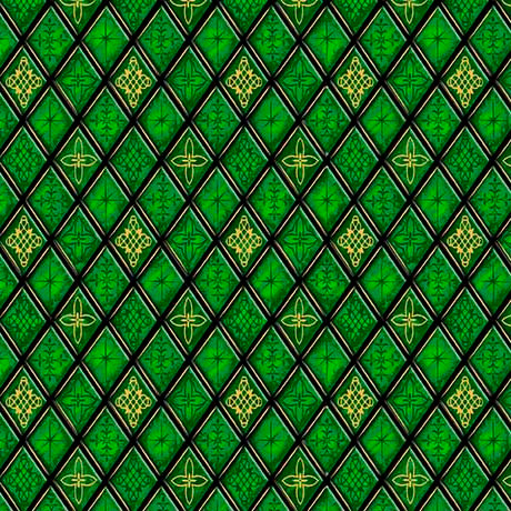 A STAR ABOVE STAINED GLASS LATTICE - GREEN