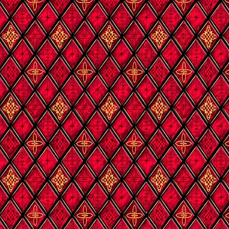 A STAR ABOVE STAINED GLASS LATTICE - RED