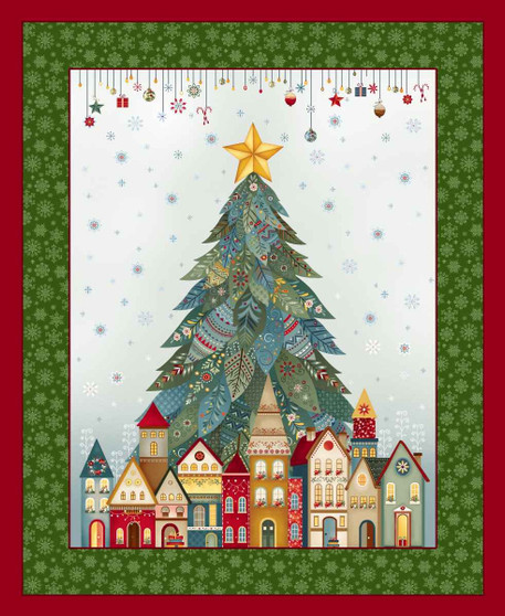 NORDIC HOLIDAY VILLAGE TREE PANEL