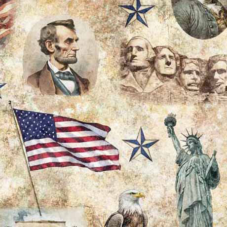 AMERICAN SPIRIT PATRIOTIC VIGNETTE - TAN