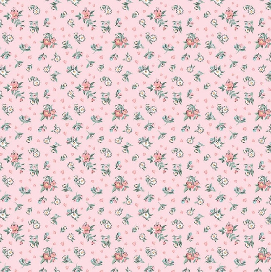 GRANNY'S SEWING ROOM HEARTS & POSIES / PINK