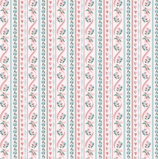 GRANNY'S SEWING ROOM PILLOW TICKING / PINK