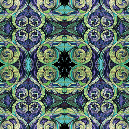 INCANDESCENT SCROLL WORK TURQUOISE/PURPLE