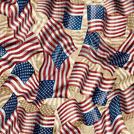 AMERICAN HERITAGE WAVY FLAG - CREAM