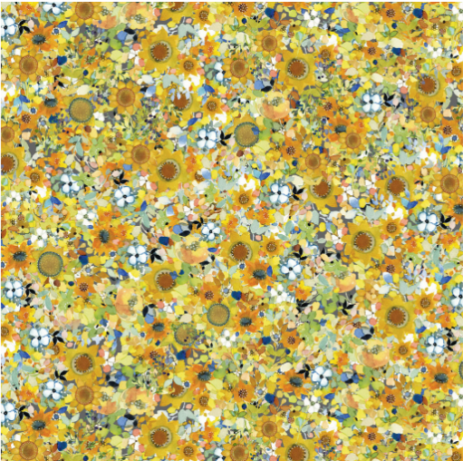SUNFLOWER SONG DIGITAL FLORAL KALEIDOSCOPE