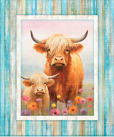 UDDERLY ADORABLE HIGHLAND COW PANEL