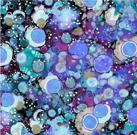 TREE OF LIFE ABSTRACT ALLOVER - BLUE/VIOLET