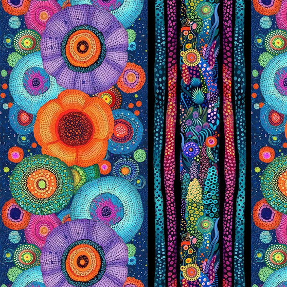 JUBILANT TOSSED FLORAL MEDALLIONS