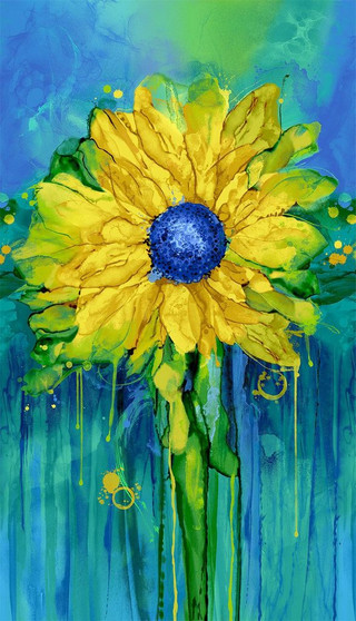 PROVENCE WATERCOLOR SUNFLOWER PANEL