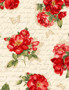 Timeless Treasures - Red Roses on Ancient Text
