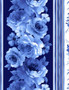 Large Blue Flower 11" stripe