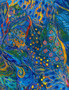 Painted Peacock Feathers Blue