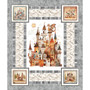CASTLE AND BABY DRAGON PANEL - GRAY