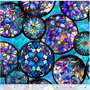 MOSAIC BLOOMS FLORAL CIRCLE VIGNETTES TURQUOISE