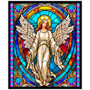 GUARDIAN ANGEL STAINED GLASS ANGEL PANEL