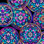 ROYALE STAINED GLASS CIRCLES - BLACK