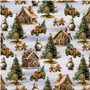 GEARS N GARLAND GINGERBREAD HOUSES WITH SNOWMEN AND TREES