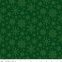 POINSETTIAS AT CHRISTMAS SNOWFLAKES GREEN