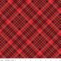 POINSETTIAS AT CHRISTMAS PLAID RED FOIL