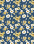 FRIENDLY FARMSTEAD DAISIES ALL OVER - BLUE