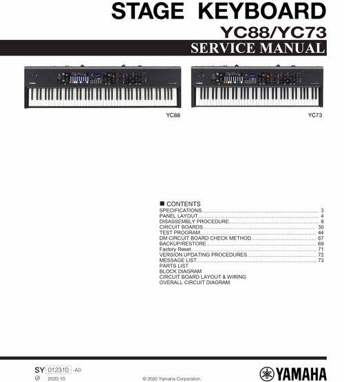 Yamaha YC 73/88 Service Manual (.pdf)
