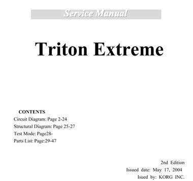 Korg Triton Extreme Service Manual