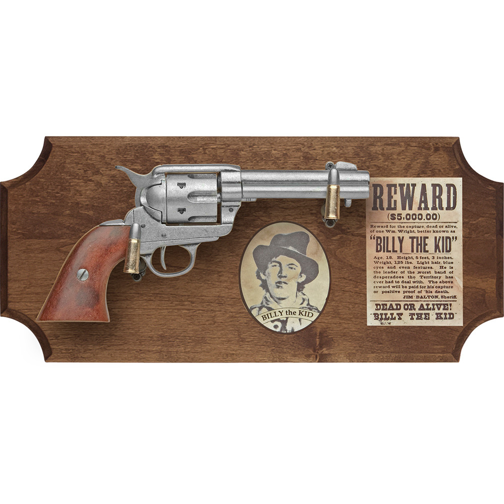 Billy The Kid 木製看板 アンティーク調 Billy The Kid Deluxe Framed Set Dark - ReplicaWeaponry.com