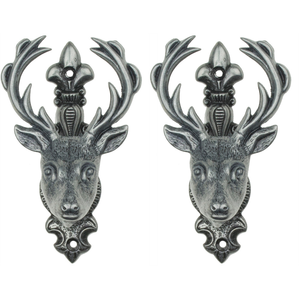 Old West Deer Head Gun Hangers Gray