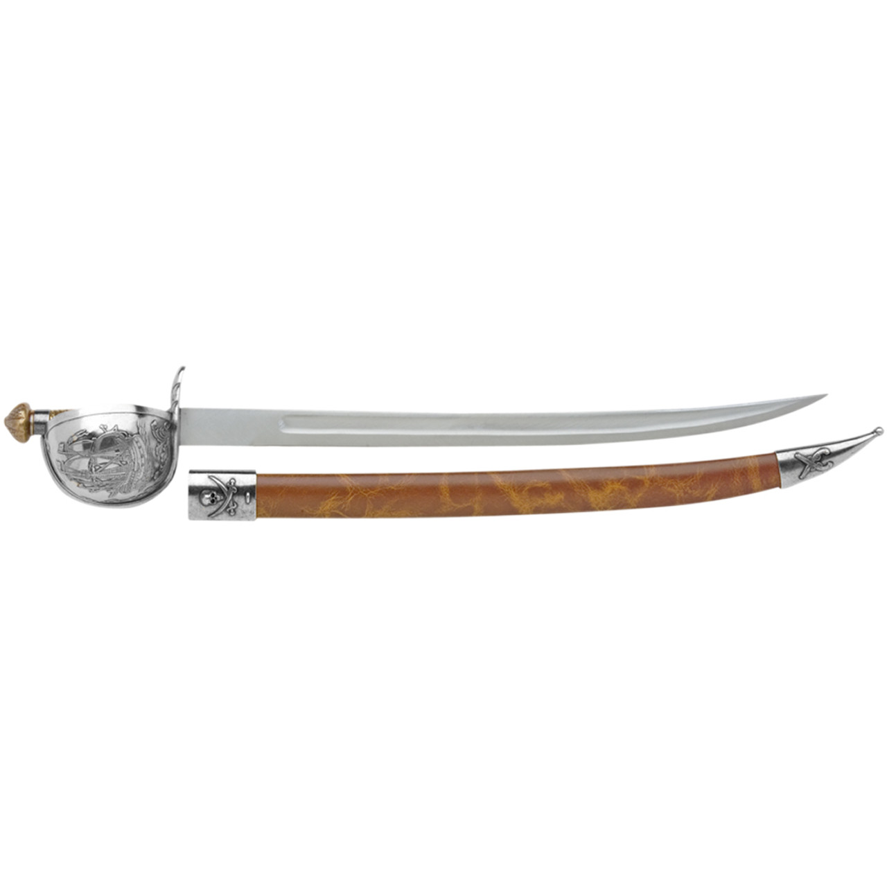 Denix Pirate Replica Cutlass With Scabbard Silver