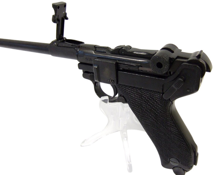 Denix WWII German Artillery Luger P-08 Replica Pistol Black Grips