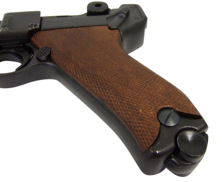 Denix WWII German Artillery Luger P-08 Replica Pistol Wood Grips