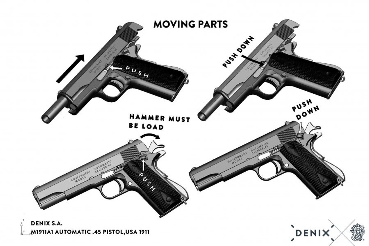 1911 Tactical Pistol with Removable Silencer Replica - Real 4-Slots Pi –  BlastersBB