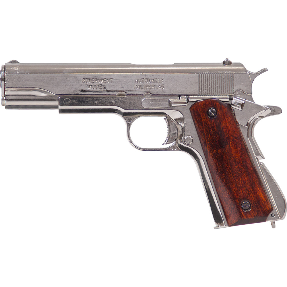 M1911A1 Replica Government 45 Automatic Pistol - Nickel Finish