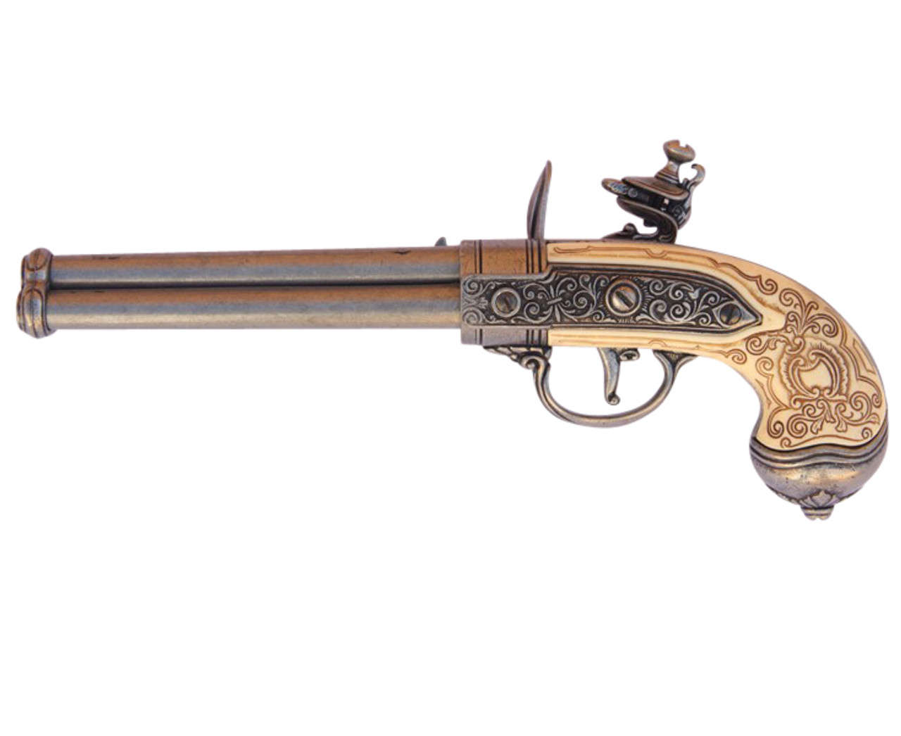 Flintlock Pistol With Brass Capped Grip — ReplicaGunStore