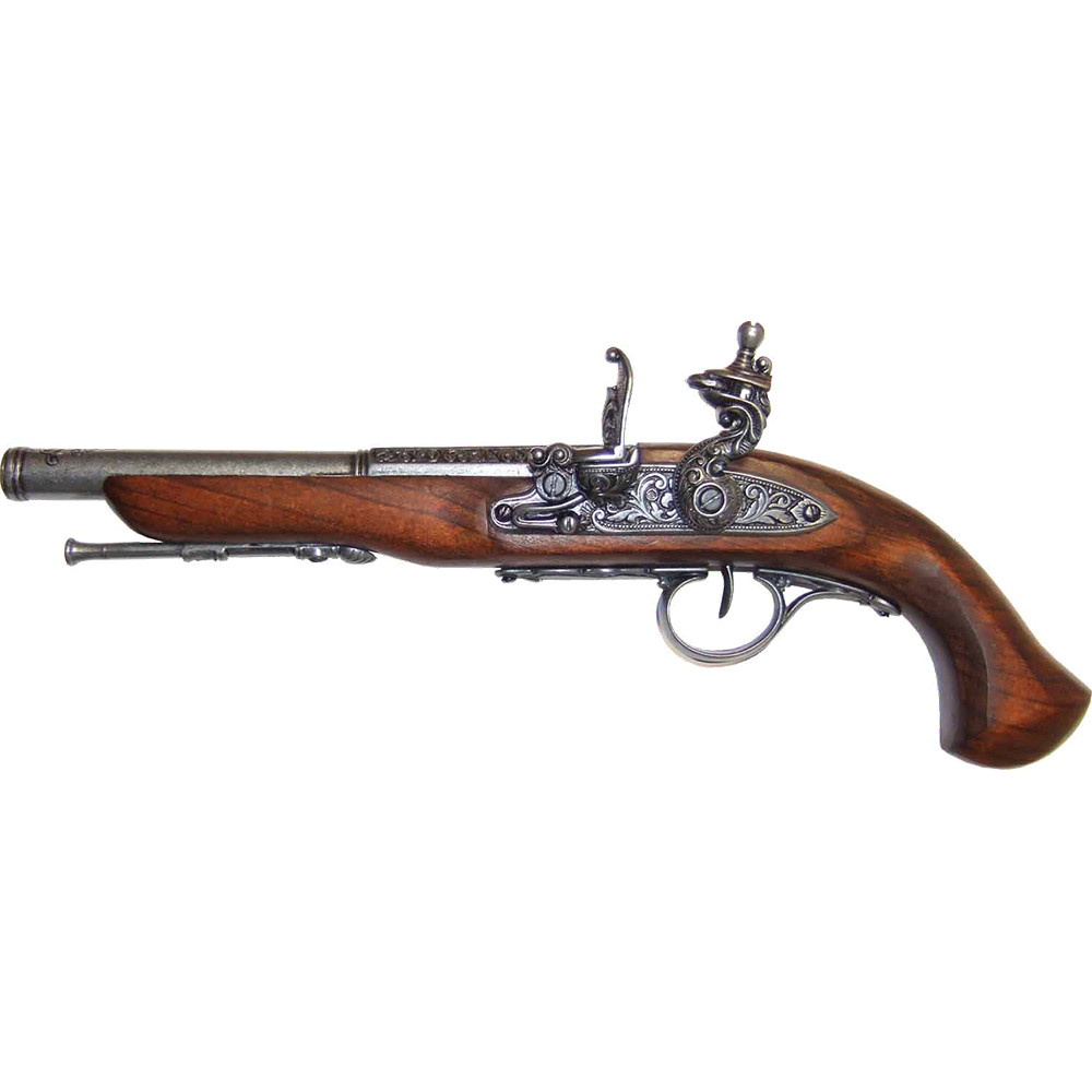 Denix Left-Handed English Flintlock Pistol Replica Gray
