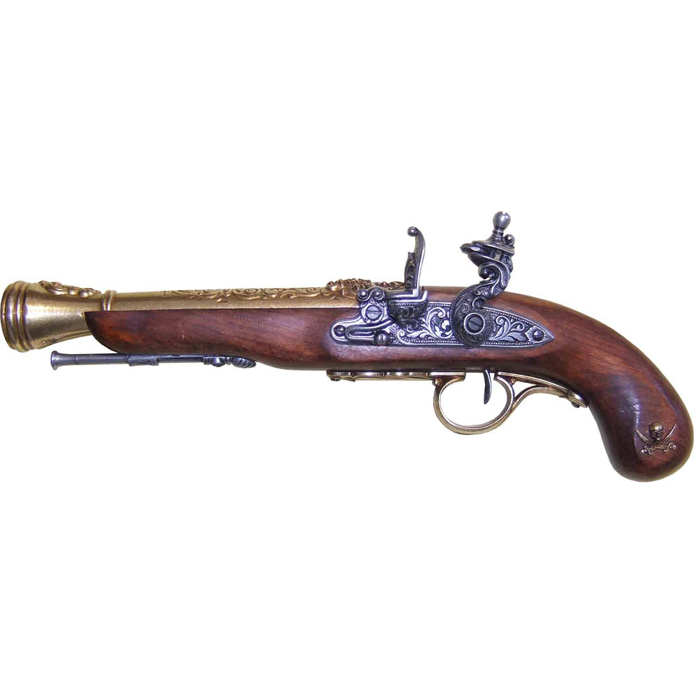 Left-Handed Pirate Flintlock Blunderbuss Replica Brass