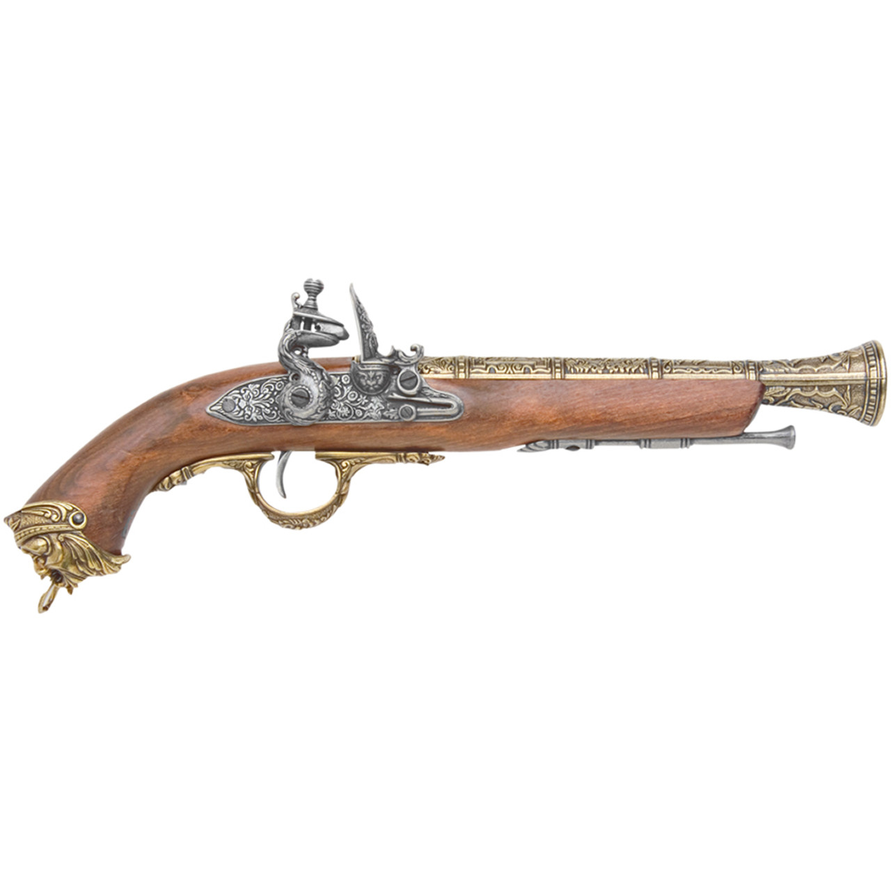 Pirate 18th Century Flintlock Blunderbuss Pistol Brass 