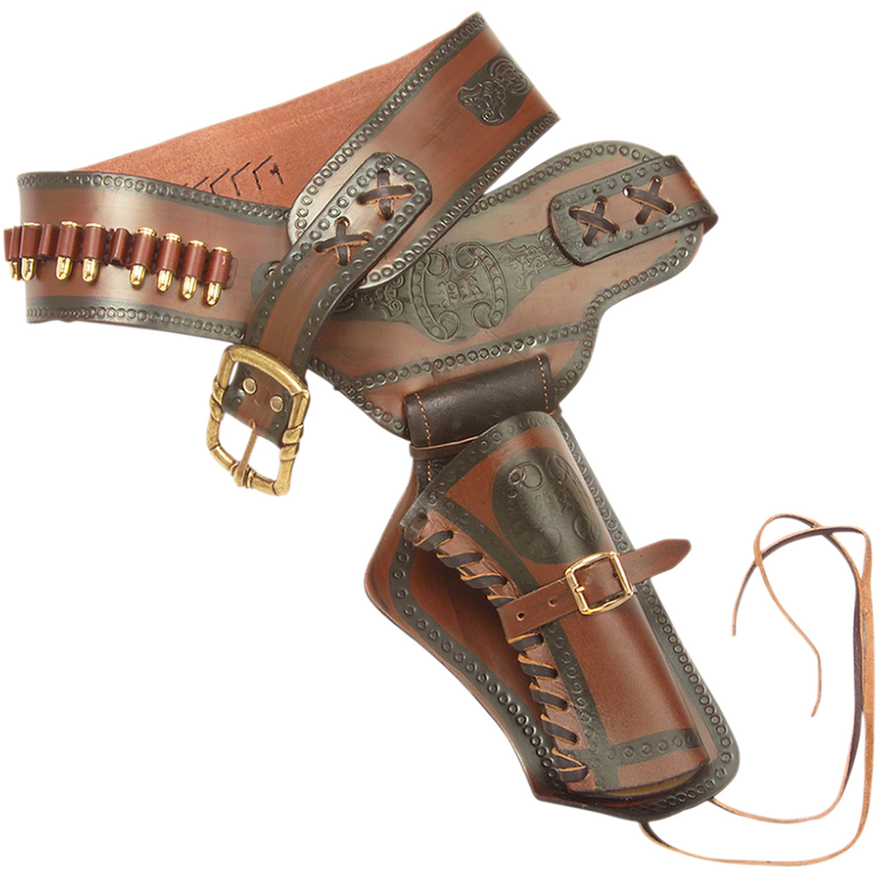 vintage leather western gun belt 値下げ！ LeatherTooledHolster_c710c80f-