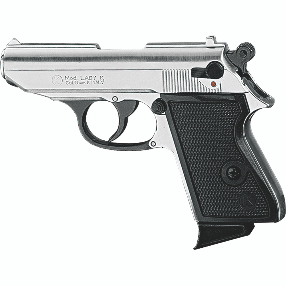 Kimar Lady K 8MM Semi-Auto Blank Firing Pistol - Nickel Finish