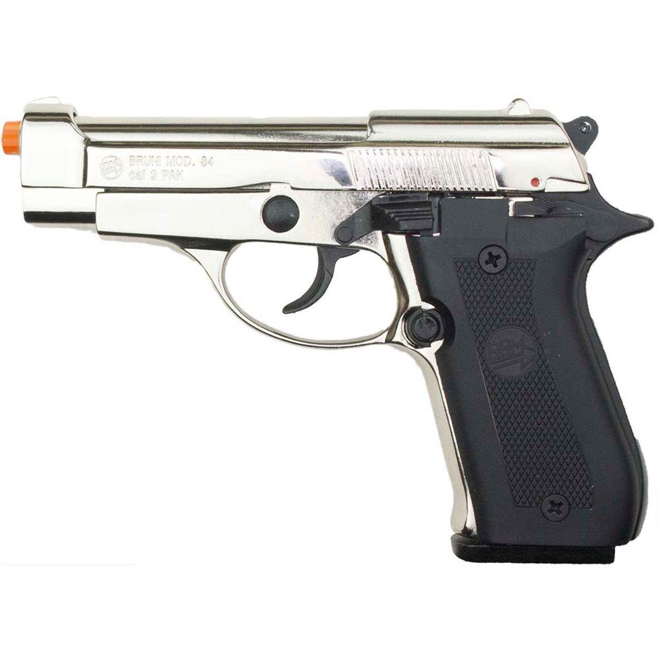 Bruni Model 84 Mod.II Blank Firing Pistol - Nickel Finish 